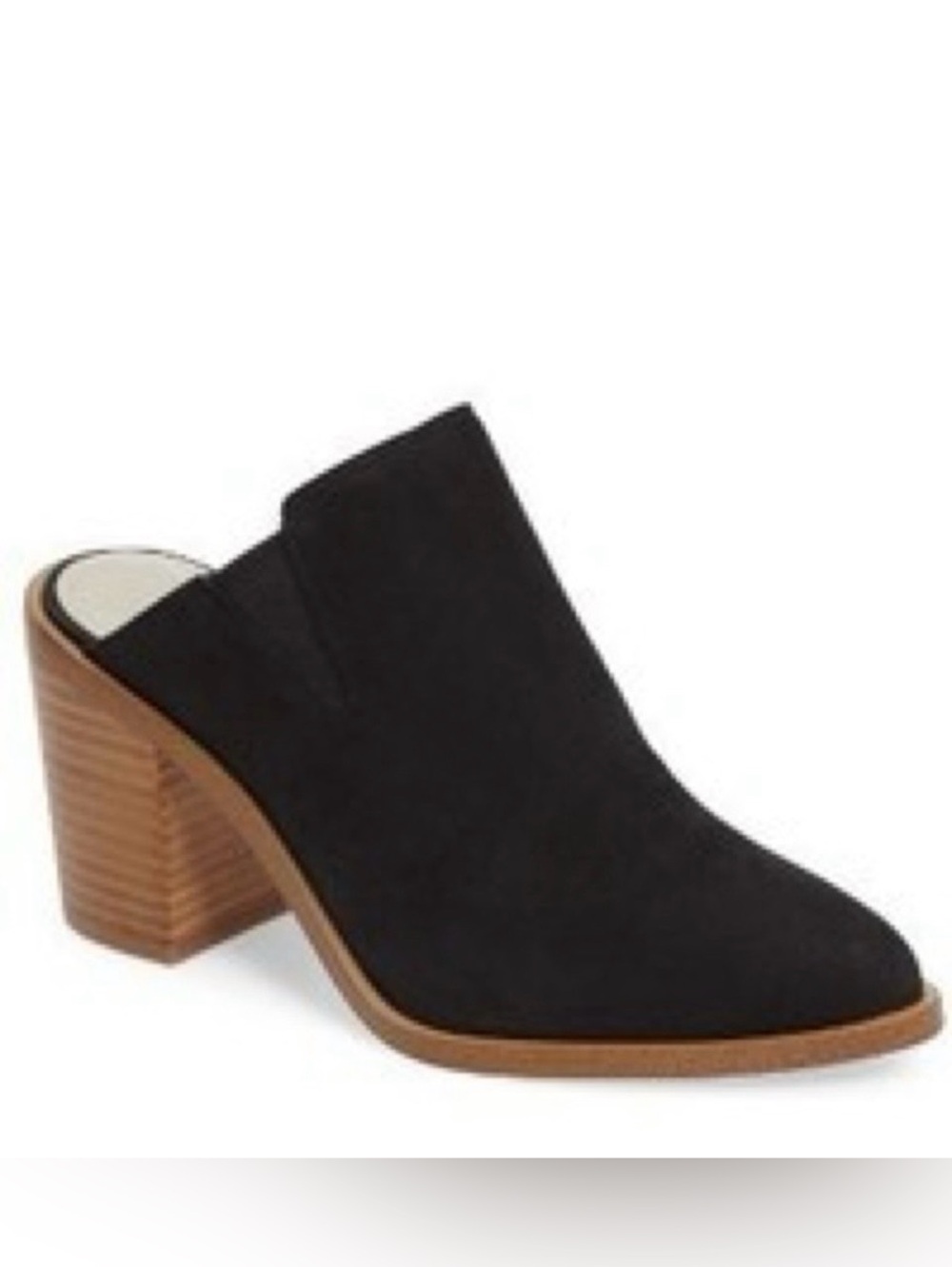 1. Slate Black Open Back Mule Block Heels Size 9